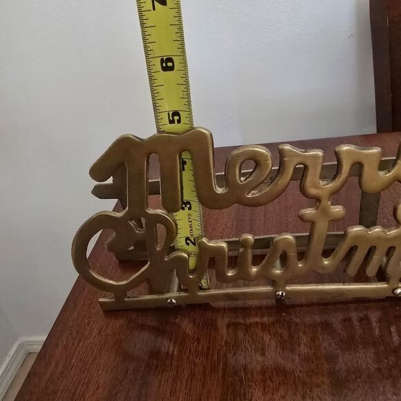 Vintage Brass  Merry Christmas Letter Mail Napkin Hokder Retro Christmas Decor - Picture 9 of 11